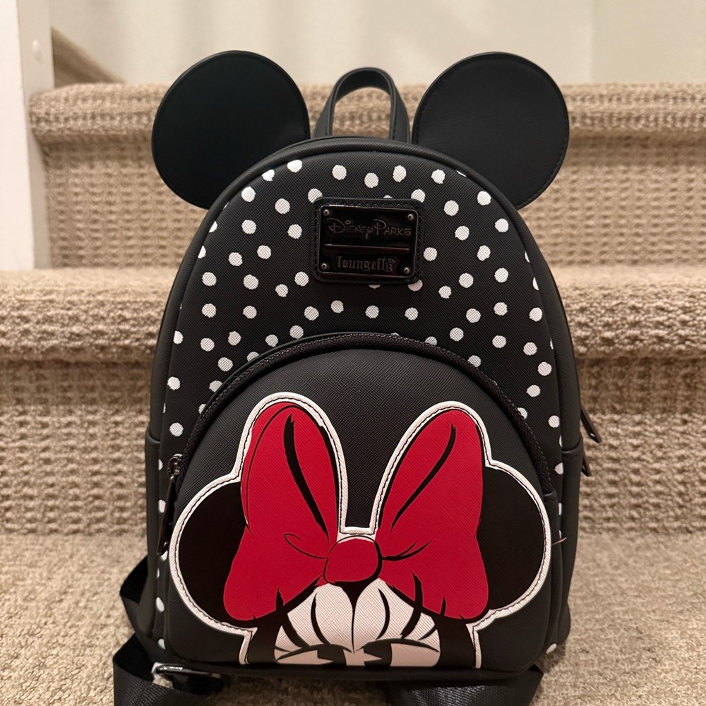 Loungefly Black and White Minnie Mouse Backpack